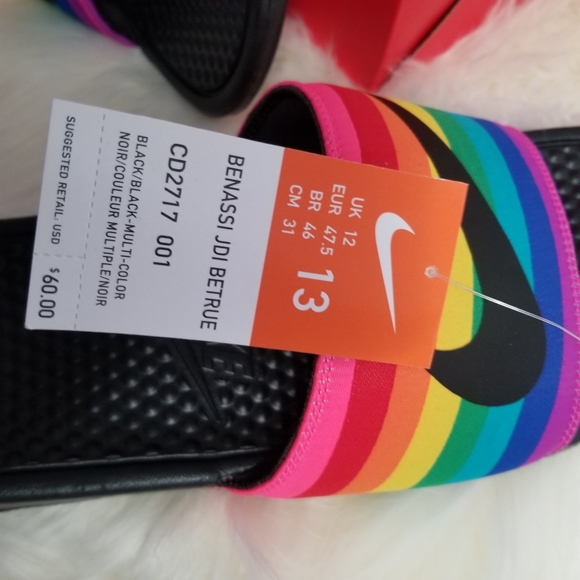 nike benassi rainbow